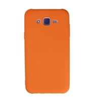 Samsung Galaxy J7 Kılıf Nano İçi Kadife Silikon - Turuncu