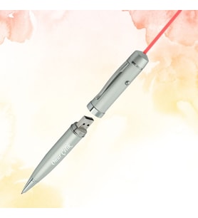 KİŞİYE ÖZEL İSİM BASKILI LAZER IŞIKLI METAL KALEMLİ FLAŞ BELLEK 64 GB (Gri)