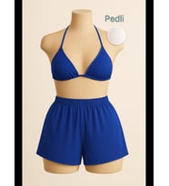 Fantezia Night Kadın Fosforlu Şortlu Belden ve Boyundan Bağlamalı Bikini Takımı