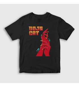 Presmono Unisex Çocuk Siyah Scarlet Müzik Doja Cat T-Shirt 493171tt