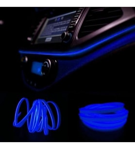 Araç Araba İçi Torpido Ledi Renkli ip Neon Led 2 Metre Mavi Neon