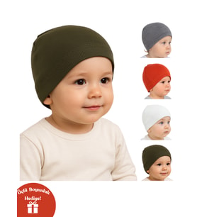 4'lü Set Bebek & Çocuk Pamuk Bere Yumuşak ve Pamuklu (Çok Renkli-Renksız)