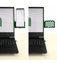 3D Baskı Monitor Telefon Tutucu - Petek Desenli Laptop Kenar Telefon Tutucu-Yeşil