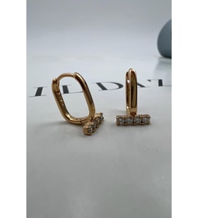 ELİPS ZIRCON ( ALTIN KAPLAMA KÜPE )