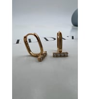 ELİPS ZIRCON ( ALTIN KAPLAMA KÜPE )