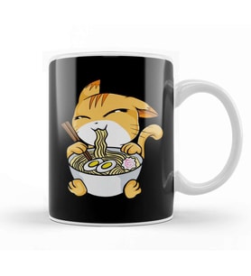Kawaii Cat Ramen Bowl Funny Anime Noodles Kitty Kupa Bardak Porselen