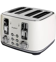 Berghoff Gem Concept 4 Dilim Ekmek Kızartma Makinesi – 1800 W, Çift Kontrol Paneli  Vanilya Krem