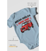 Arkam sağlam abim var Kısa Kollu Bebek Body %100 Pamuk