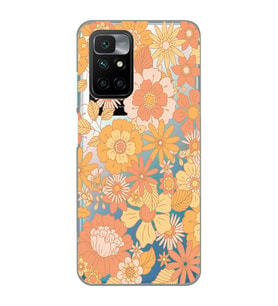 Redmi 10 2022 Uyumlu Çiçek Desenli Şeffaf Telefon Kılıfı