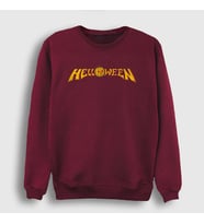 Presmono Unisex Bordo Logo Helloween Sweatshirt 149069tt (Bordo)