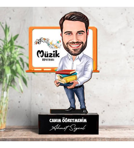 Erkek Müzik Öğretmenlerine Hediye Karikatürlü Biblo