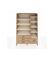 Kronos Dolap 9 Raflı 4 Çekmeceli  132x59x195 Çam-Aytaşı/Çam