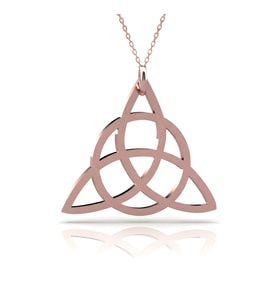 Triquetra Gümüş Kolye (Rose Gold Altın)