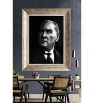 Gümüş Çerçeveli Atatürk Tablo za90