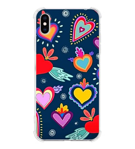 PrintiFy Apple iPhone XS Uyumlu Retro Color 3 Baskılı Şeffaf Köşe Korumalı Antişok Kılıf