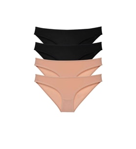 Mulvxbrf Brf02 4 Adet Süper Eko Set Likralı Kadın Slip Külot Siyah Ten (Mulvix)