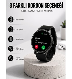 Akıllı Saat Sesli Görüşme Bluetooth Bağlantılı 3 Kordonlu Yeni Nesil