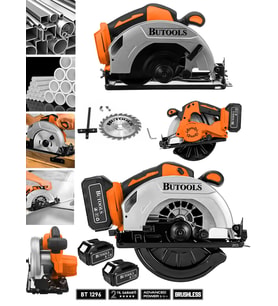 BUTOOLS 21 V Platinum Akülü Çelik Şanzuman Şarjlı Ahşap Sunta Ağaç Kesme Makinası Daire Testere