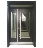 Çelik Kapı Fiyatları Siyah Renk Statik Kasalı Çelik Kapı, Apartman Giriş Kapısı, Dış Mekan Kapısı TEZ0144