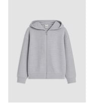 LCW Kids Gri Kapüşonlu Kız Çocuk Fermuarlı Sweatshirt