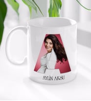 BK Gift Kişiye Özel Harfli Fotoğraflı Beyaz Kupa Bardak-1