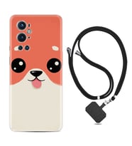 Tecno Spark 9 Pro Kılıf Silikon Boyun Askılı İpli Desenli Silikon Sevimli Köpek 1731