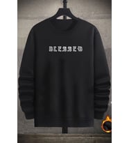 Unisex Blesseb Bisiklet Yaka Sweatshirt (Siyah)