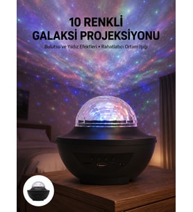 Masa Ve Gece Lambası Renkli Projektör Işıklı Disko Topu Bluetooth Hoparlör