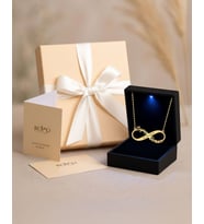 İki İsimli Tarihli Sonsuzluk Premium Hediye Kutulu Gümüş Kolye (Gold)
