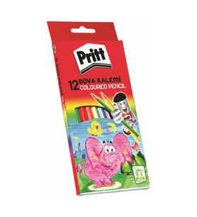 Pritt Kuruboya 12 Renk Uzun Tamboy 1219734 3072 3225 (Çok Renkli)