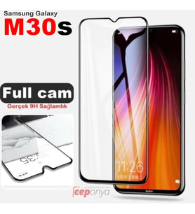 Galaxy M30S Ekran Koruyucu Ekranı Tam Kaplayan Kenarları Kırılmaya Dayanıklı Cam Koruyucu