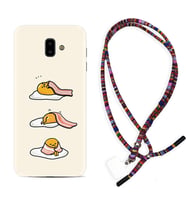Samsung J6 Plus J7 Prime J7 Pro M20 Kılıf Boyun Asklı Rasta Silikon Sweety Egg 1322