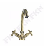 FKN Koç Kuğu Antik Lavabo Bataryası (Eskitme Altın)