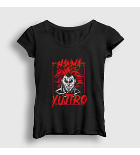 Presmono Kadın Siyah Yujiro Hanma Anime Baki T-Shirt 416141tt
