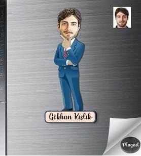 Kişiye Özel Öğretmen Erkek Ahşap Magnet -14