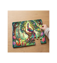 Ormanda Mutluluk Kuşu Tasarımlı 24 Parça Ahşap Çocuk Puzzle