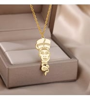 Altın Kaplama  Nefertiti Gümüş Kolye