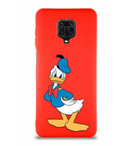 Xiaomi Redmi Note 9 Pro Soft Premier Kapak Donald Duck-D Tasarımlı Silikon Kılıf - Kırmızı (Şeffaf)