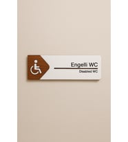 Lucena Engelli WC Ofis Oda Kapı İsimliği Yönlendirme Tabelası Levhası Kişiselleştirilebilir