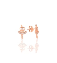 Söğütlü Silver Gümüş rose zirkon taşlı balerin küpe
