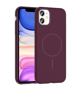 iPhone 11 Kılıf Magsafe Şarj Özellikli Ruby Sert Kılıf (Mürdüm)