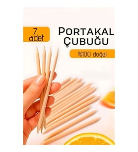 Profesyonel 7’Li Portakal Çubuğu Seti - 11.5 Cm Manikür & Pedikür Et İtici Tırnak Temizleme Seti