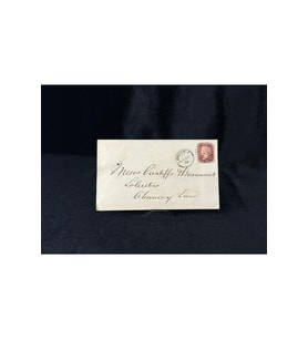 İngiltere Klasik Dönem 1876 Victoria Dönemi Red Penny Pullu Zarf postadan geçmiş