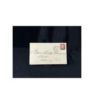 İngiltere Klasik Dönem 1876 Victoria Dönemi Red Penny Pullu Zarf postadan geçmiş