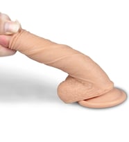 Güçlü Vantuz Sayesinde Sabitlenebilir Yumuşak Dokulu 18 Cm Kemerli Penis