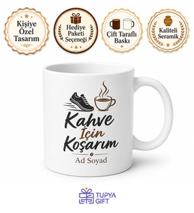 Kahve İçin Koşarım Sabah Koşusu Kupası Hediye