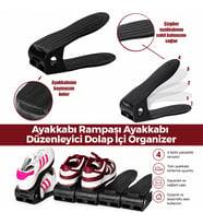 6 ADET SİYAH PLASTİK AYAKKABI RAMPASI 12X25CM (5343)