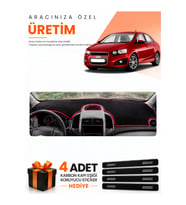 CHEVROLET AVEO T300 (2011-2015) Uyumlu Torpido Koruma Örtüsü Oto Kılıfı - Siyah Kırmızı