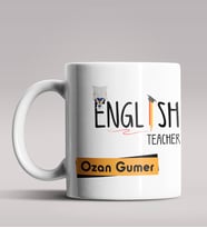 Kişiye Özel İngilizce Öğretmeni Temalı Beyaz Renk Kupa Bardak