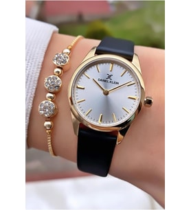 Daniel Klein MRD11564 Siyah Renk Kadın Kol Saati Bileklik Hediyeli